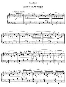 Partition complète (S.211), Ländler en A flat major, A♭ major