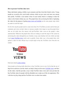 How to get more YouTube video views