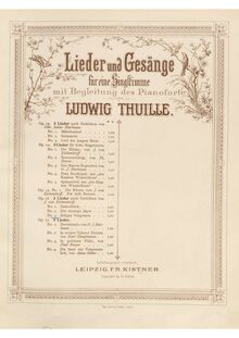 Partition complète (color scan), 3 chansons, Op.26, 3 Lieder nach Gedichten von J. von Eichendorff par Ludwig Thuille