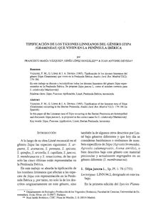 Tipificación de los táxones linneanos del género Stipa (Gramineae) que viven en la Península Ibérica