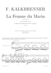 Partition complète, La Femme du Marin, Pensee fugitive pour le piano par Friedrich Wilhelm Kalkbrenner