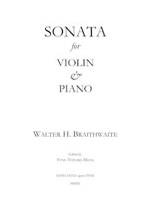 Partition de violon, Sonata pour violon et Piano, D major