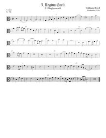Partition ténor viole de gambe, alto clef, Gradualia I, Byrd, William