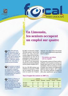 En Limousin, les seniors occupent un emploi sur quatre