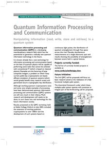 Quantum information processing and communication