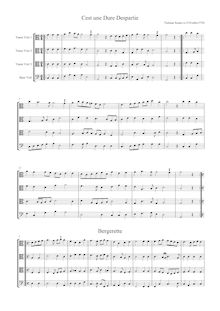 Partition complète (violes de gambe - C-clefs), Danserye - Basse Dances par Tielman Susato