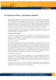Les aqueducs d'Arles : présentation générale