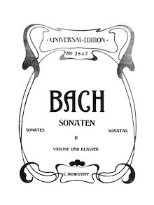 Partition violon parties, 6 violon sonates, 6 Sonaten für Clavier und Violine par Johann Sebastian Bach