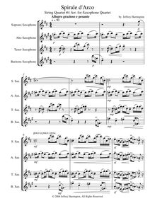 Partition complète, corde quatuor No.4, Spirale d’Arco, Harrington, Jeffrey Michael