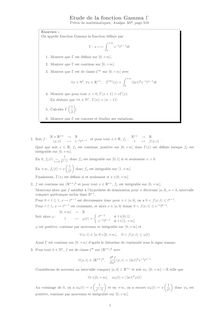 Etude de la fonction Gamma d Euler