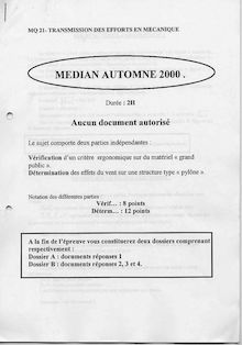 Transmission des efforts en mécanique 2000 Tronc Commun Université de Technologie de Belfort Montbéliard