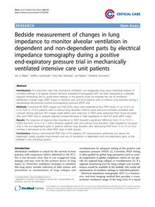 Bedside measurement of changes in lung impedance to monitor alveolar ventilation in dependent and non-dependent parts by electrical impedance tomography during a positive end-expiratory pressure trial in mechanically ventilated intensive care unit patients