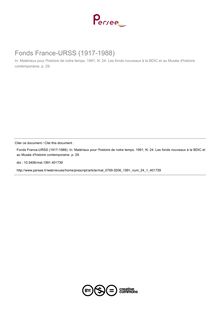 Fonds France-URSS (1917-1988) - article ; n°1 ; vol.24, pg 29-29