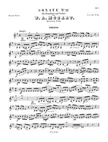 Partition de violon, violon Sonata, E minor, Mozart, Wolfgang Amadeus