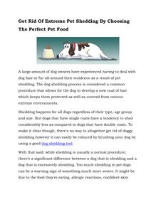 Purchasing The Perfect Pet Food To Avert Severe Dog Shedding