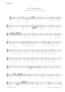 Partition Soprano 1, Ornaverunt à , Canto I, Canto II, Alto, ténor e Basso