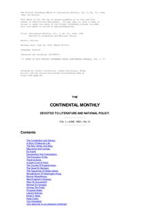 The Continental Monthly, Vol. 1, No. 6, June, 1862 - Devoted To Literature and National Policy