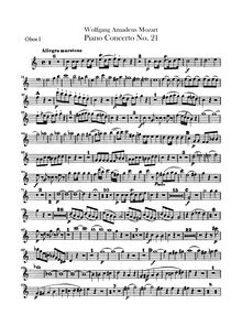 Partition hautbois 1, 2, Piano Concerto No.21, Piano Concerto No.21