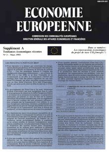 ECONOMIE EUROPEENNE. Supplément A Tendances économiques récentes N° 3 - Mars 1993