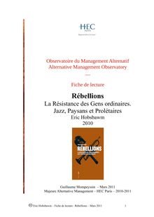 Rébellions – La Résistance des Gens ordinaires - par Eric Hobsbawm