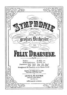 Partition , Allegro con moto, Symphony No.2, Op.25, Draeseke, Felix