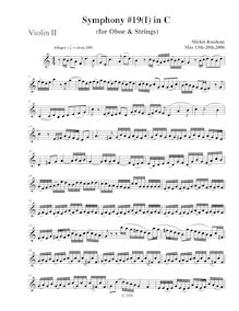 Partition violons II, Symphony No.19, C major, Rondeau, Michel par Michel Rondeau