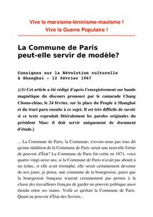 La Commune de Paris peut-elle servir de modèle?