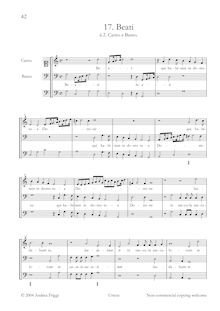 Partition complète, Beati à , Canto e Basso, Cima, Giovanni Paolo