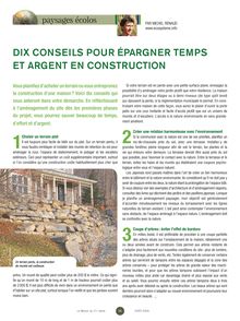 DIX CONSEILS POUR ÉPARGNER TEMPS ET ARGENT EN CONSTRUCTION