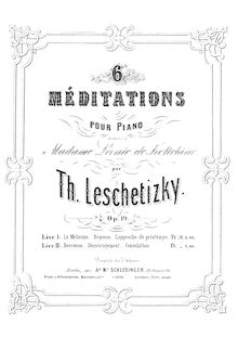 Partition complète, 6 méditations, Op.19, Leschetizky, Theodor