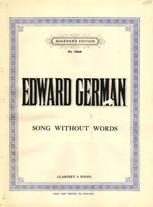 Partition couverture couleur, Song Without Words, German, Edward