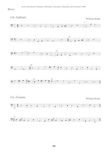 Partition Basso (Galliard + Coranta), Newe ausserlesene Paduanen, Galliarden, Cantzonen, Allmand und Couranten