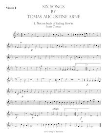 Partition violons I, 6 chansons, Various, Arne, Thomas Augustine
