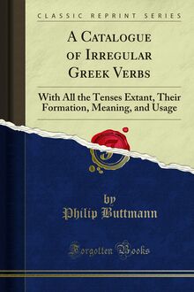 Catalogue of Irregular Greek Verbs