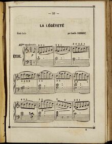 Partition complète, La Légèreté, Étude facile, C major, Schubert, Camille