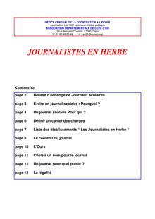 Journalistes en herbe OCCE en Côte d Or