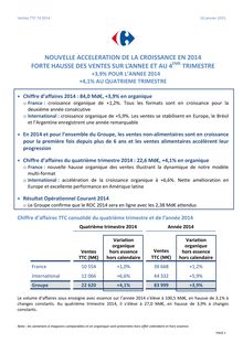 Carrefour - Nouvelle Accélération de la Croissance en 2014
