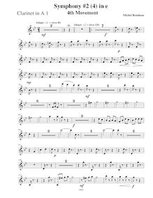 Partition clarinette 1 (A), Symphony No.2, E minor, Rondeau, Michel par Michel Rondeau