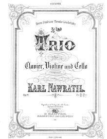 Partition de piano, Piano Trio No.2, Op.11, F major, Navrátil, Karel