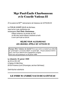 Mgr Paul-Émile Charbonneau et le Concile Vatican II