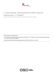T. Fleiner-Gerster, Théorie générale de l État, traduit de l allemand par J. F. Braillard - note biblio ; n°2 ; vol.40, pg 498-499