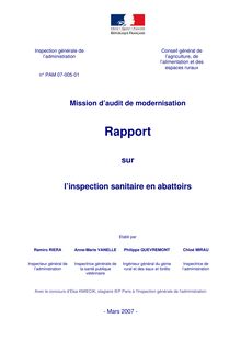 L inspection sanitaire en abattoirs : mission d audit de modernisation