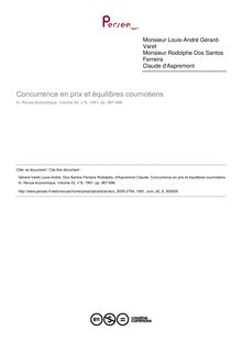 Concurrence en prix et équilibres cournotiens - article ; n°6 ; vol.42, pg 967-996