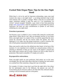 Excited Male Organ Plans: Tips for the One-Night Stand