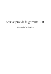 Notice Ordinateur portable Acer  Aspire 1600