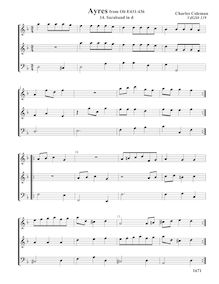 Partition , Saraband en D minor, VdGS No.119 - partition complète, Aris pour 3 violes de gambe