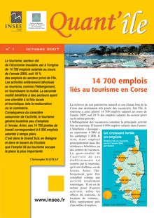 Les emplois liés au tourisme en Corse 