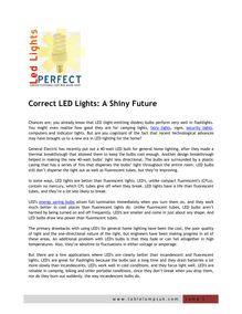 Correct led Lights