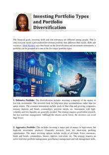 Investing Portfolio Types and Portfolio Diversification