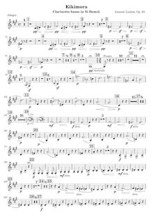Partition basse clarinette en B♭, Kikimora, E minor, Lyadov, Anatoly